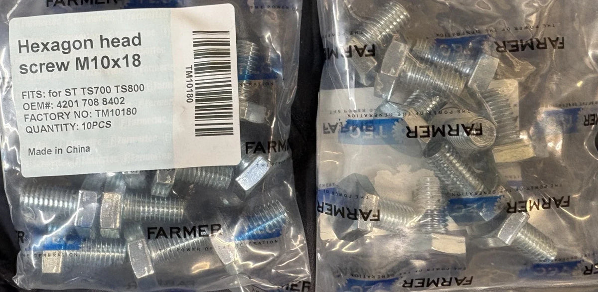 10 Pack Hexagon Head screw M10x18 For Stihl Chainsaws 4201 708 8402